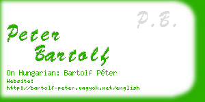 peter bartolf business card